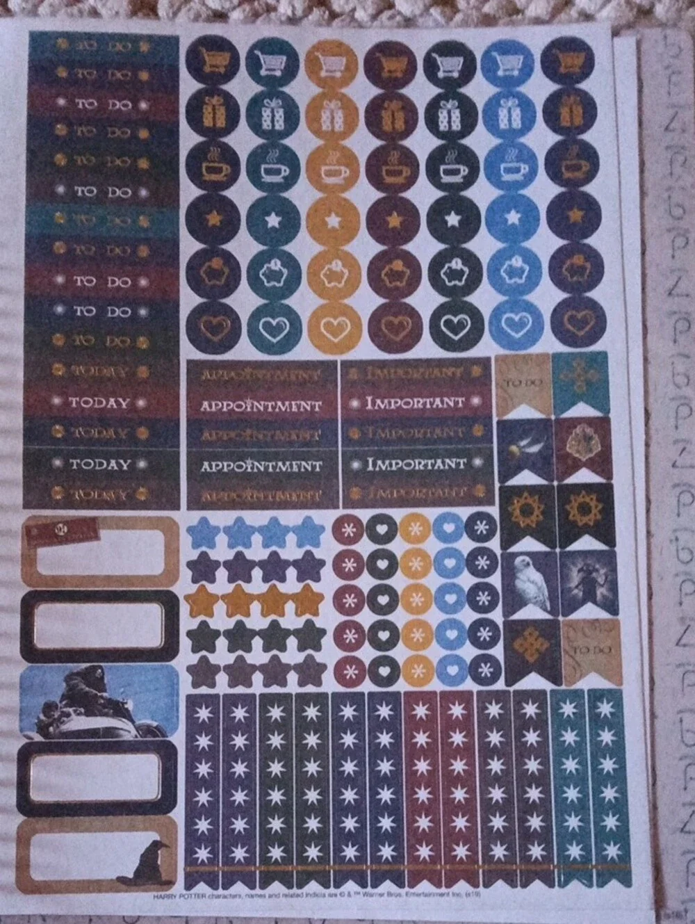 Hogwarts Red Spiral Calendar Planner with Gold Crest And 2 Pages Stickers